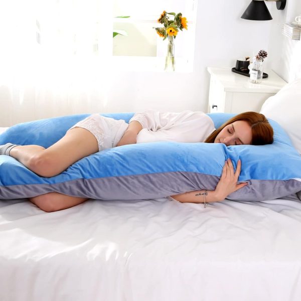 Soft Fleece Pregnant Pillow Gravida U Type Lumbar Pillow Multi Function Side Protect Cushion for Pregnancy 2