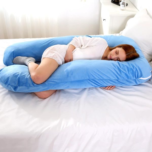 Soft Fleece Pregnant Pillow Gravida U Type Lumbar Pillow Multi Function Side Protect Cushion for Pregnancy 3