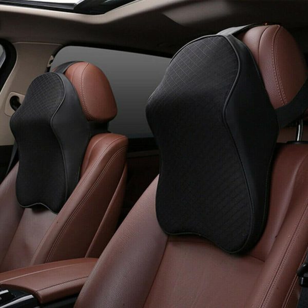 Car Seat Headrest Pad 3D Memory Foam Pillow Head Neck Pain Relief Travel Neck Support Breathable
