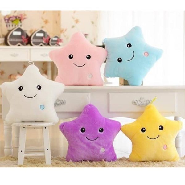 Creative Luminous Pillow Stars Love Stuffed Plush Toy Glowing Colorful Light Cushion Birthday Gifts Toys For 3