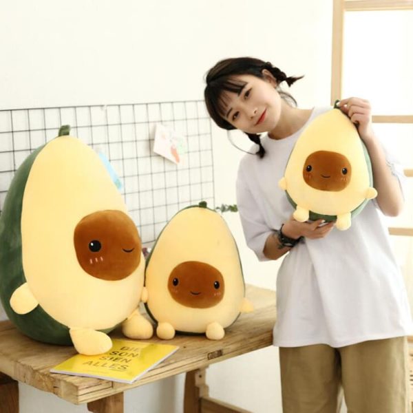 Smiling Avocado Stuffed Plush Toys Filled Doll Soft Sofa Plants Cushion Cartoon Fruit Pillow Soft Cushion 3