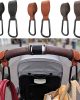 1 2pcs PU Leather Baby Bag Stroller Hook Pram Rotate 360 Degree Rotatable Velcro Cart Organizer