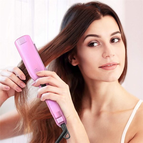 KIPOZI Professional Titanium Flat Iron Hair Straightener with Digital LCD Display Dual Voltage Instant Heating Curling 5