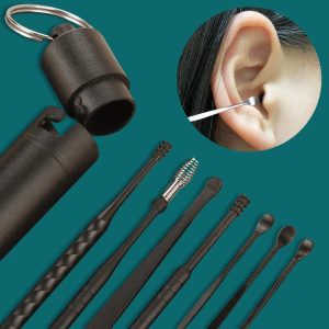 7Pcs Stainless Steel Earpick Ear Cleaner Spoon Ear Care Cleaning Tool Ear Wax Removal Kit Ear