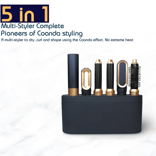 New Hair Dryer Multi Hair Styler 5 in1 Curling Iron Hair Straightener With Hair Brush Hairdryer